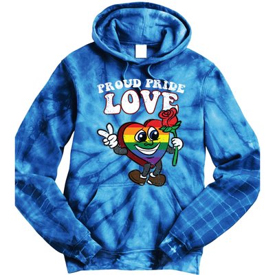 Pride Proud Love Gay Heart Lgbtq Rainbow Flag Funny Gift Tie Dye Hoodie