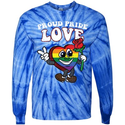 Pride Proud Love Gay Heart Lgbtq Rainbow Flag Funny Gift Tie-Dye Long Sleeve Shirt