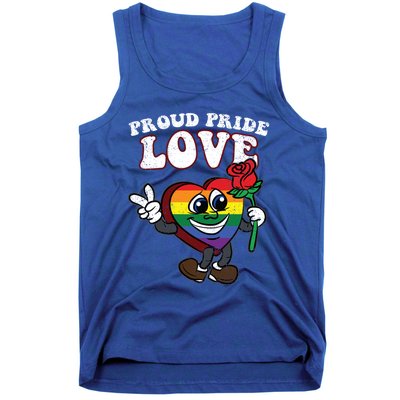 Pride Proud Love Gay Heart Lgbtq Rainbow Flag Funny Gift Tank Top