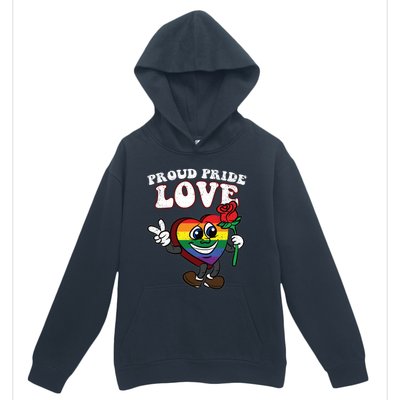 Pride Proud Love Gay Heart Lgbtq Rainbow Flag Funny Gift Urban Pullover Hoodie