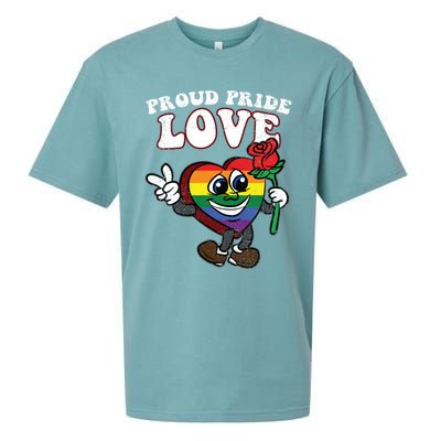 Pride Proud Love Gay Heart Lgbtq Rainbow Flag Funny Gift Sueded Cloud Jersey T-Shirt