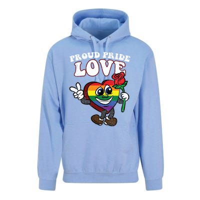 Pride Proud Love Gay Heart Lgbtq Rainbow Flag Funny Gift Unisex Surf Hoodie