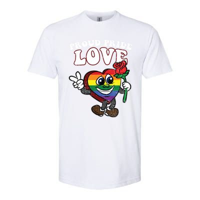 Pride Proud Love Gay Heart Lgbtq Rainbow Flag Funny Gift Softstyle CVC T-Shirt