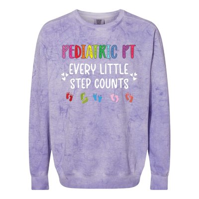 Pediatric PT Little Step Counts Pediatric Physical Therapist Colorblast Crewneck Sweatshirt