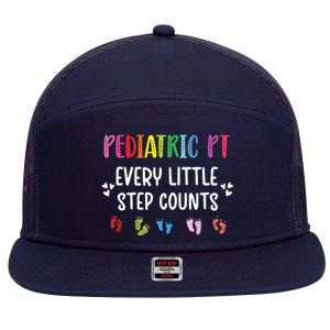 Pediatric PT Little Step Counts Pediatric Physical Therapist 7 Panel Mesh Trucker Snapback Hat