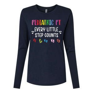 Pediatric PT Little Step Counts Pediatric Physical Therapist Womens Cotton Relaxed Long Sleeve T-Shirt