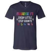 Pediatric PT Little Step Counts Pediatric Physical Therapist V-Neck T-Shirt