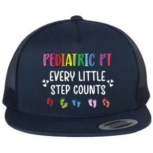 Pediatric PT Little Step Counts Pediatric Physical Therapist Flat Bill Trucker Hat