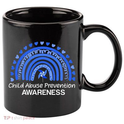 Pinwheel Peace Love Hope Child Abuse Prevention Awareness 11oz C Handle Ceramic Mug