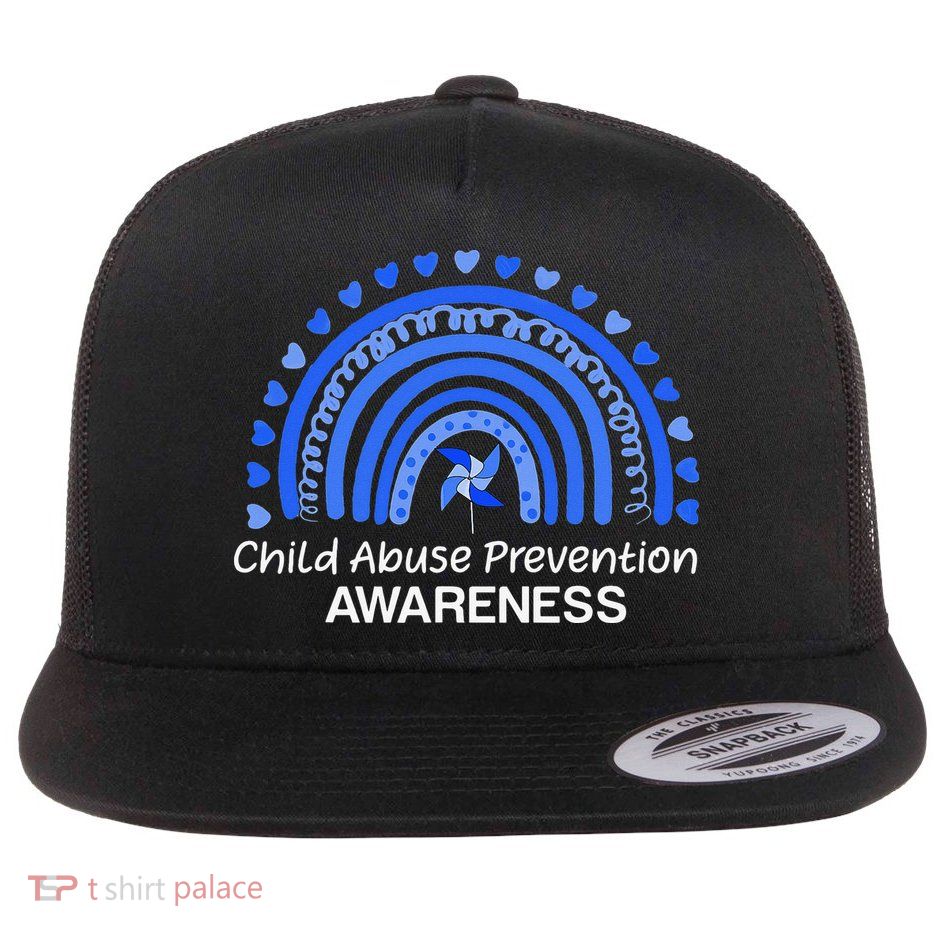 Pinwheel Peace Love Hope Child Abuse Prevention Awareness Flatbill Hat