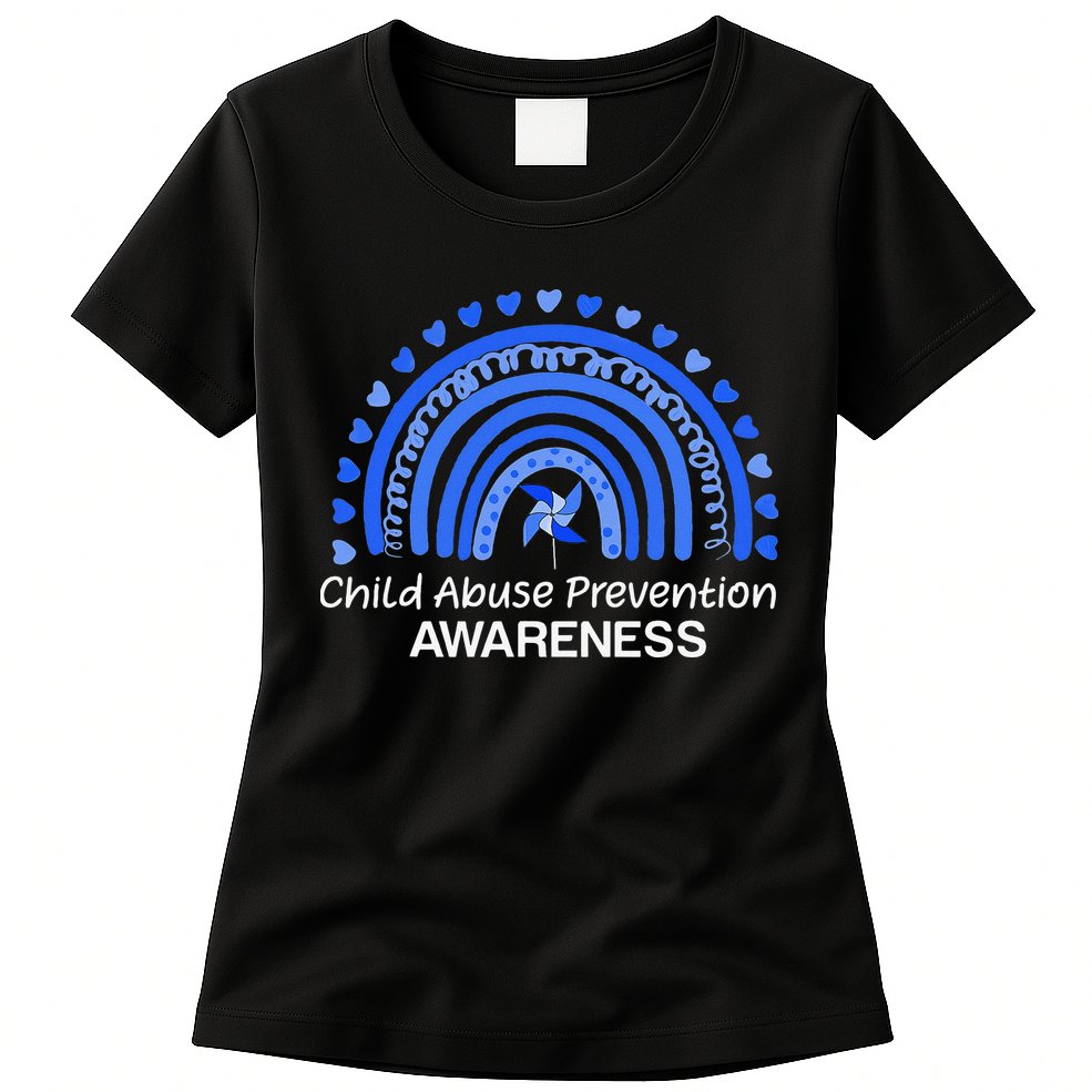 Pinwheel Peace Love Hope Child Abuse Prevention Awareness Womens T-Shirt