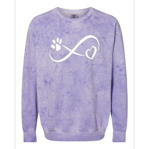 Paw Print Love Heart Funny Cool Dog Cat Mom Pet Animal Lover Colorblast Crewneck Sweatshirt