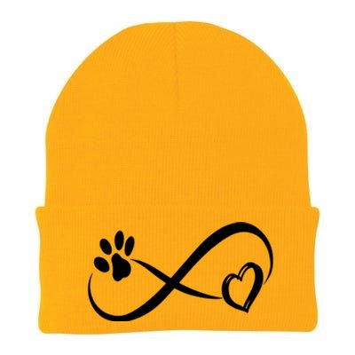 Paw Print Love Heart Funny Cool Dog Cat Mom Pet Animal Lover Knit Cap Winter Beanie