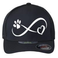 Paw Print Love Heart Funny Cool Dog Cat Mom Pet Animal Lover Flexfit Unipanel Trucker Cap