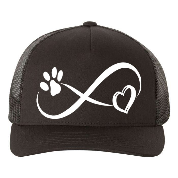 Paw Print Love Heart Funny Cool Dog Cat Mom Pet Animal Lover Yupoong Adult 5-Panel Trucker Hat