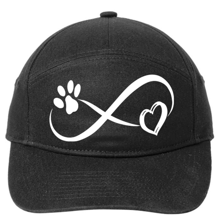 Paw Print Love Heart Funny Cool Dog Cat Mom Pet Animal Lover 7-Panel Snapback Hat