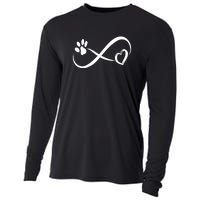 Paw Print Love Heart Funny Cool Dog Cat Mom Pet Animal Lover Cooling Performance Long Sleeve Crew