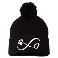 Paw Print Love Heart Funny Cool Dog Cat Mom Pet Animal Lover Pom Pom 12in Knit Beanie