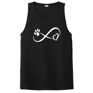 Paw Print Love Heart Funny Cool Dog Cat Mom Pet Animal Lover PosiCharge Competitor Tank