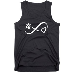 Paw Print Love Heart Funny Cool Dog Cat Mom Pet Animal Lover Tank Top