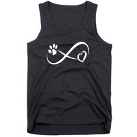 Paw Print Love Heart Funny Cool Dog Cat Mom Pet Animal Lover Tank Top