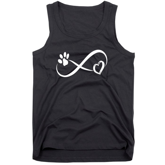 Paw Print Love Heart Funny Cool Dog Cat Mom Pet Animal Lover Tank Top