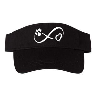 Paw Print Love Heart Funny Cool Dog Cat Mom Pet Animal Lover Valucap Bio-Washed Visor