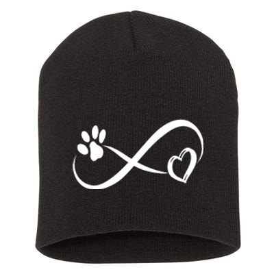 Paw Print Love Heart Funny Cool Dog Cat Mom Pet Animal Lover Short Acrylic Beanie