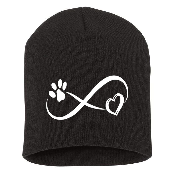 Paw Print Love Heart Funny Cool Dog Cat Mom Pet Animal Lover Short Acrylic Beanie