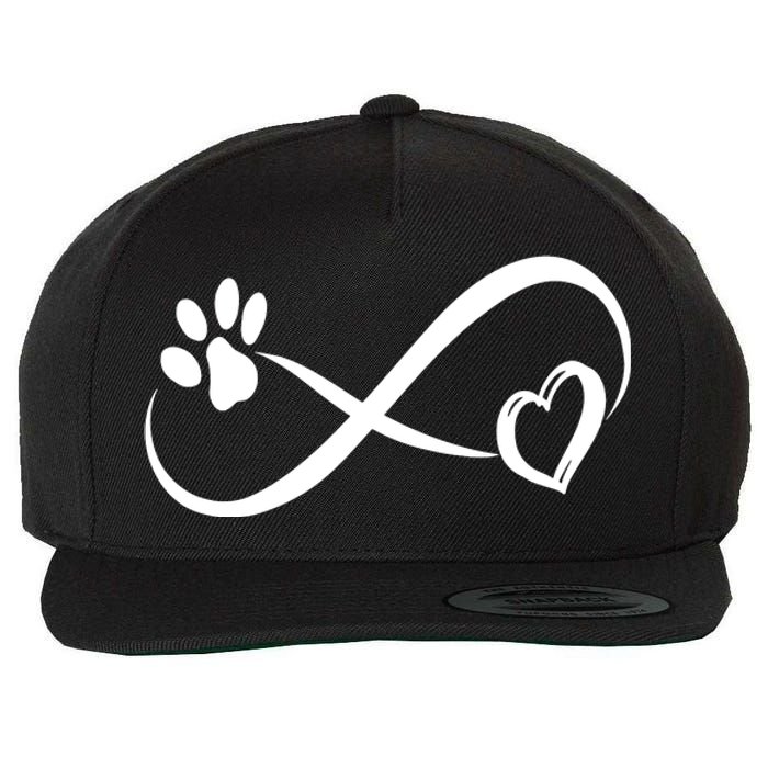 Paw Print Love Heart Funny Cool Dog Cat Mom Pet Animal Lover Wool Snapback Cap