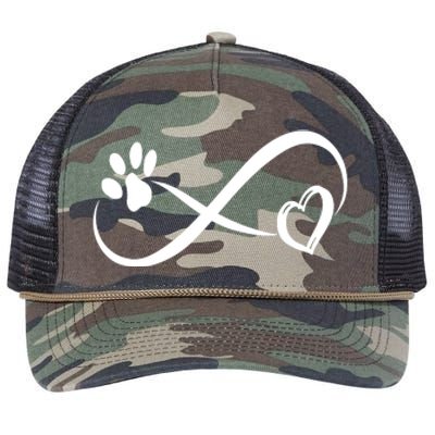 Paw Print Love Heart Funny Cool Dog Cat Mom Pet Animal Lover Retro Rope Trucker Hat Cap