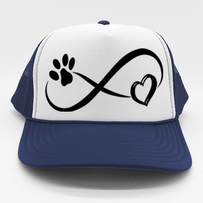 Paw Print Love Heart Funny Cool Dog Cat Mom Pet Animal Lover Trucker Hat