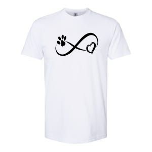 Paw Print Love Heart Funny Cool Dog Cat Mom Pet Animal Lover Softstyle CVC T-Shirt