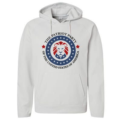 Patriot Party Lion United States 3rd Party Conservative Performance Fleece Hoodie