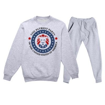 Patriot Party Lion United States 3rd Party Conservative Premium Crewneck Sweatsuit Set