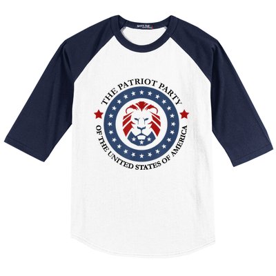 Patriot Party Lion United States 3rd Party Conservative Baseball Sleeve Shirt