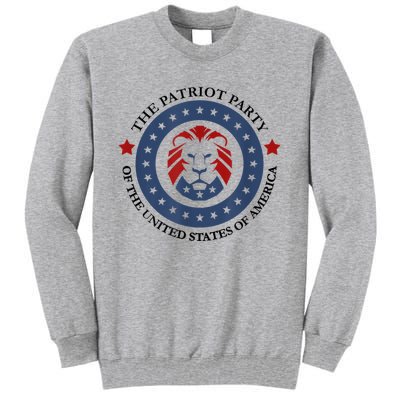 Patriot Party Lion United States 3rd Party Conservative Tall Sweatshirt