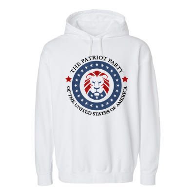 Patriot Party Lion United States 3rd Party Conservative Garment-Dyed Fleece Hoodie