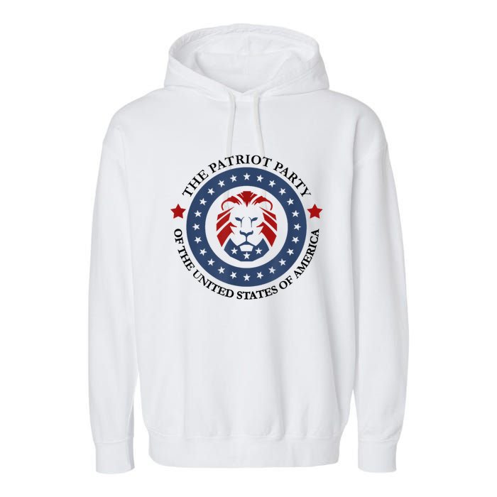 Patriot Party Lion United States 3rd Party Conservative Garment-Dyed Fleece Hoodie