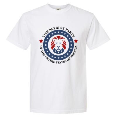 Patriot Party Lion United States 3rd Party Conservative Garment-Dyed Heavyweight T-Shirt