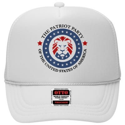 Patriot Party Lion United States 3rd Party Conservative High Crown Mesh Back Trucker Hat