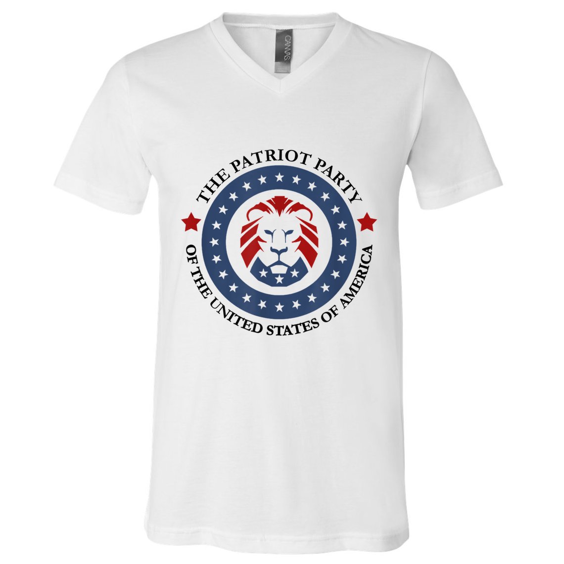Patriot Party Lion United States 3rd Party Conservative V-Neck T-Shirt