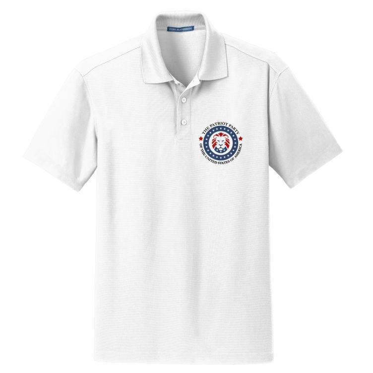 Patriot Party Lion United States 3rd Party Conservative Dry Zone Grid Polo