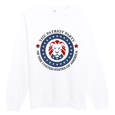 Patriot Party Lion United States 3rd Party Conservative Premium Crewneck Sweatshirt