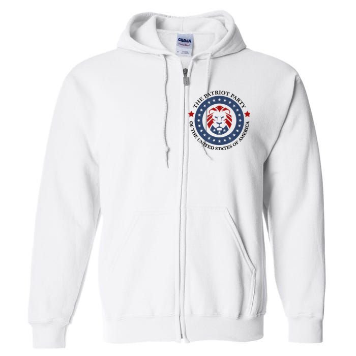 Patriot Party Lion United States 3rd Party Conservative Full Zip Hoodie