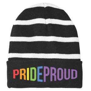 Pride Proud LGBT Striped Beanie with Solid Band