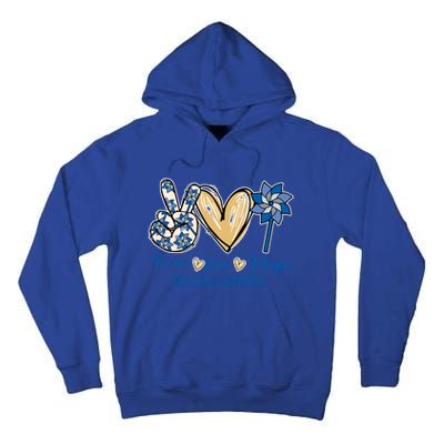 Pinwheel Peace Love Hope Abuse Prevention Awareness Meaningful Gift Tall Hoodie