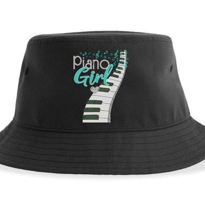 Piano Player Lover Kids Pianist Girls Piano Music Sustainable Bucket Hat