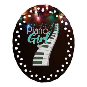 Piano Player Lover Kids Pianist Girls Piano Music Ceramic Oval Ornament