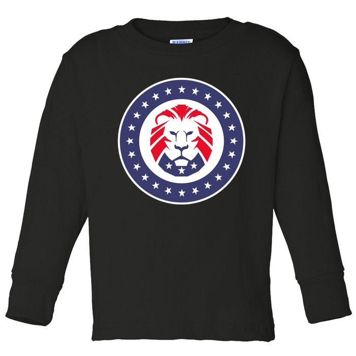 Patriot Party Lion Gift Toddler Long Sleeve Shirt